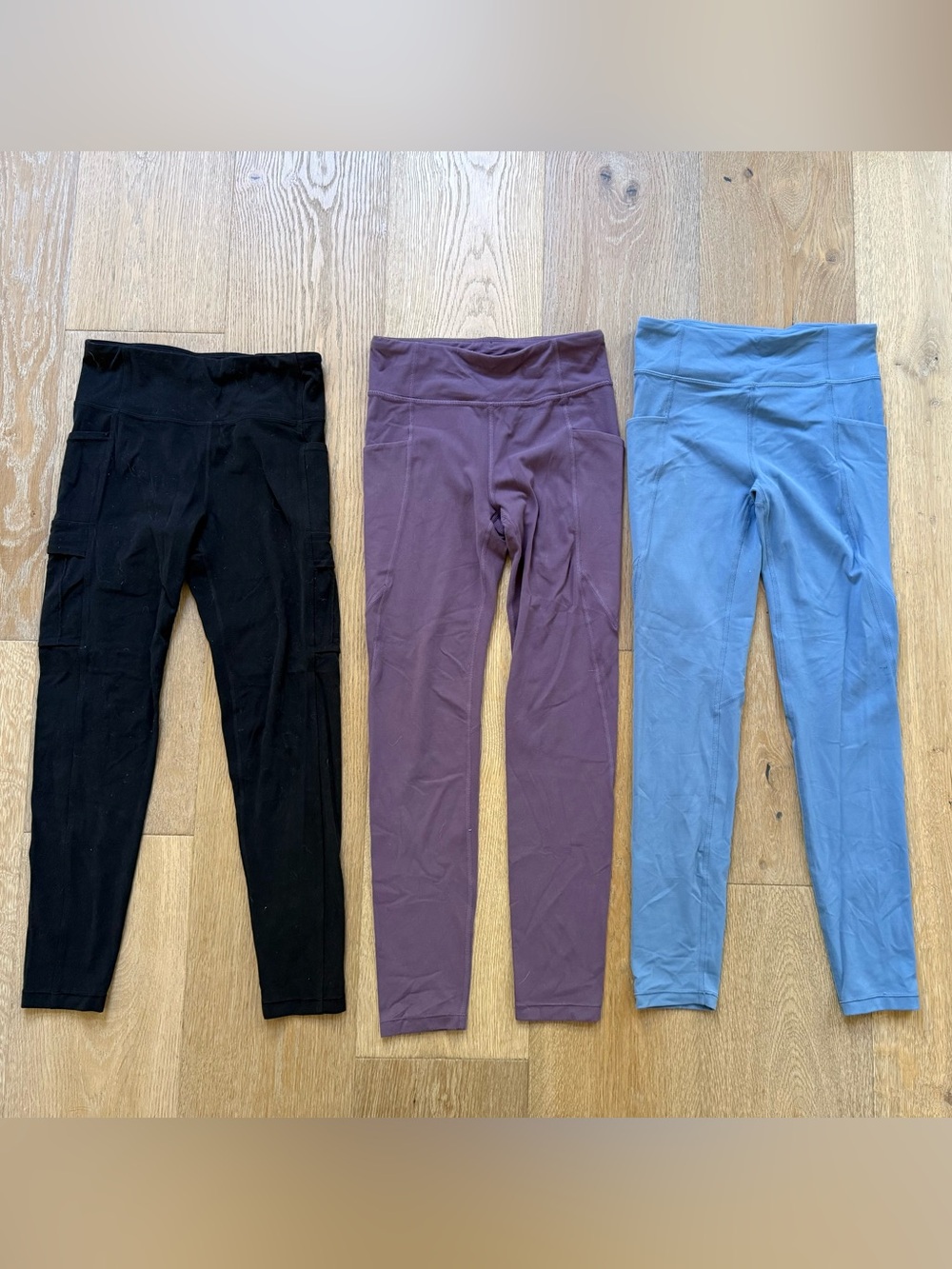 Athleta Girls High Rise “Stash your treasure” Leggings Trio: size 14 - Picture 2 of 6